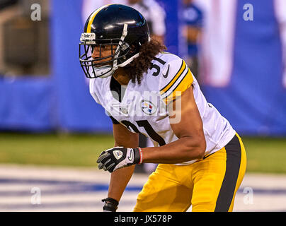 August 11, 2017 - East Rutherford, New Jersey, U.S. - Steelers' defensive  end Tyson Alualu (94) during NFL pre-season action between the Pittsburgh  Steelers and the New York Giants at MetLife Stadium