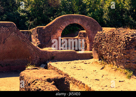 Roman empire archaeological excavations necropolis columbarium in Ostia Antica - Rome - Italy Stock Photo