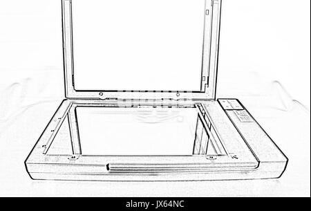 computer scanner drawing