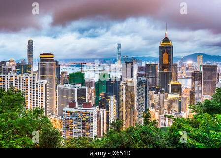 Hong Kong, China city skyline at dusk. Stock Photo