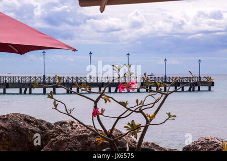 The pier jetty at Speightstown, Barbados, Caribbean Isles Stock Photo