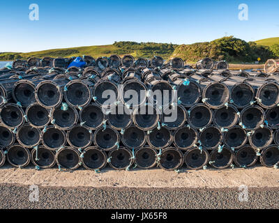 Lobster traps in the port of Westport in western Ireland Stock Photo