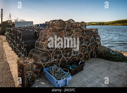 Lobster traps in the port of Westport in western Ireland Stock Photo