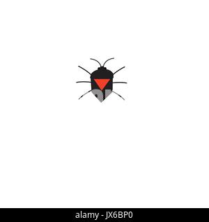 Graphic silhouette of a bug icon on a white background Stock Vector