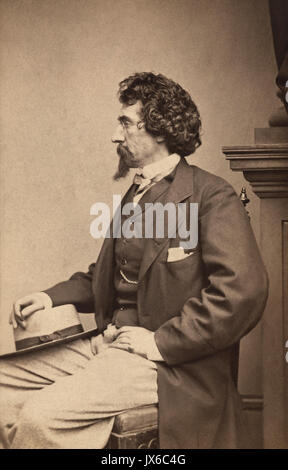 c1861 Portrait of Mathew Brady (1822-1896), early American photographer best known for his Civil War photographs and portraits of leading American political, military and cultural figures of the 19th century. Brady studied under Samuel F. B. Morse, who pioneered daguerreotype photography in America. Stock Photo