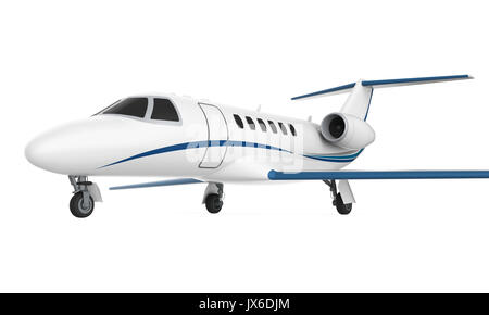 Private Jet Airplane Isolated on white background Stock Photo