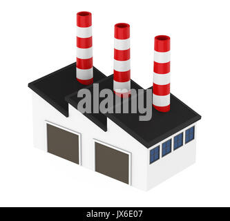 Industrial Factory Building Isolated Stock Photo