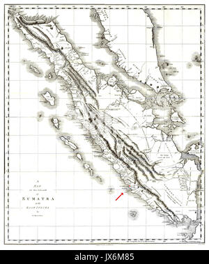 Marsden Map of Sumatra Stock Photo