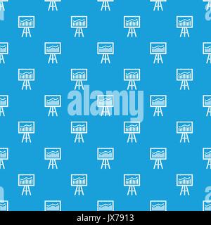 Flipchart with marketing data pattern seamless blue Stock Vector