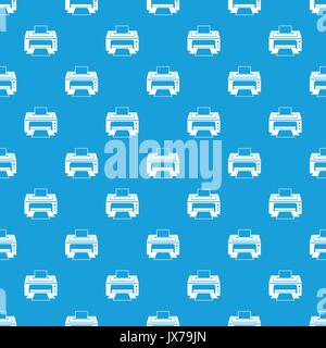 Printer pattern seamless blue Stock Vector