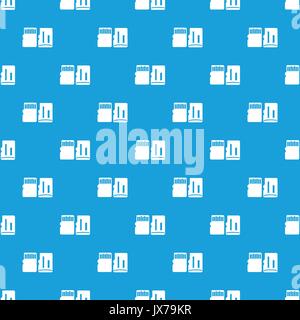 Both sides of SD memory card pattern seamless blue Stock Vector