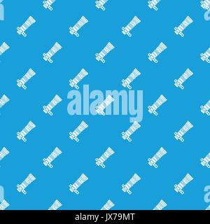 Dslr camera with zoom lens pattern seamless blue Stock Vector