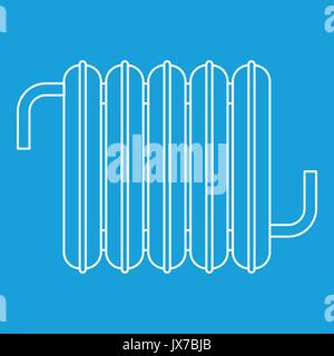 Iron central heating battery icon, outline style Stock Vector