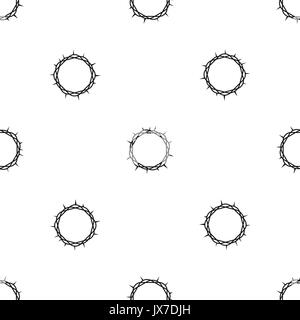 Crown of thorns pattern seamless black Stock Vector