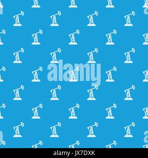 Oil rig pattern seamless blue Stock Vector