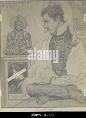 Hinko Smrekar as Buddha self caricature Stock Photo