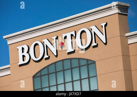 A logo sign outside of a The Bon-Ton retail store in Lancaster, Pennsylvania on July 30, 2017. Stock Photo