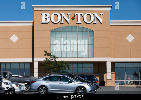 A logo sign outside of a The Bon-Ton retail store in Lancaster, Pennsylvania on July 30, 2017. Stock Photo