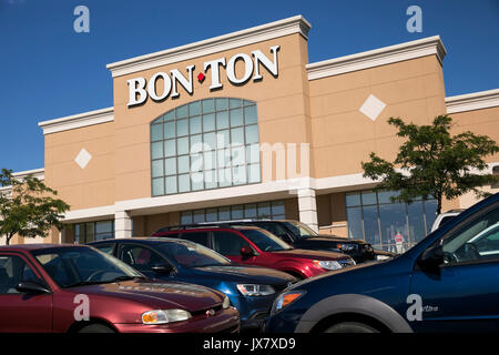 A logo sign outside of a The Bon-Ton retail store in Lancaster, Pennsylvania on July 30, 2017. Stock Photo