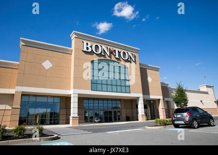 A logo sign outside of a The Bon-Ton retail store in Lancaster, Pennsylvania on July 30, 2017. Stock Photo