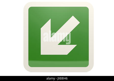 Green down left arrow sign image, 3D rendering Stock Photo
