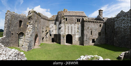 Weobley Castle is a fortified 14th century manor house on the north coast of the Gower peninsula built by the de la Bere family Stock Photo