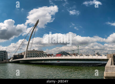 Samuel Beckett suspension bridge over the river Liffey in Dublin, Ireland
