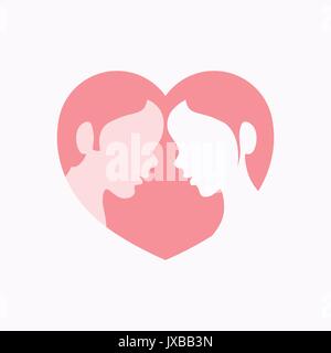 man and woman silhouette in heart shape Stock Vector Image & Art - Alamy