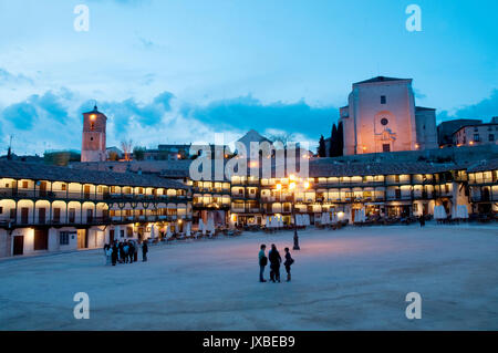 Plaza Mayor, night view. Chinchon, Madrid province, Spain. Stock Photo