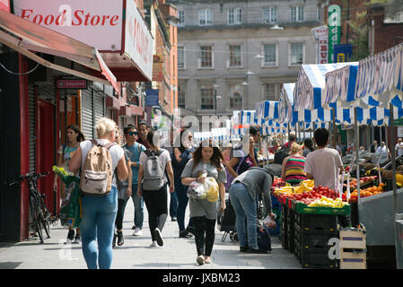 Moore Street market in Dublin city, Ireland. Stock Photo