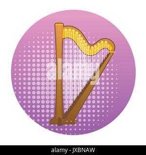 Harp Icon Ancient Music Instrument Concept Stock Vector