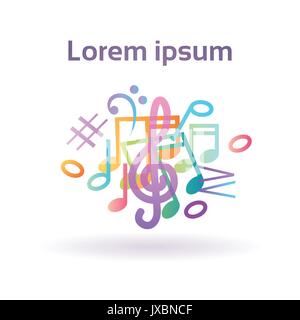 Notes Music Concert Banner Colorful Modern Musical Poster Stock Vector