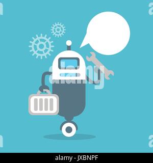 Modern Robot Settings Repair Artificial Intelligence Technology Concept Stock Vector