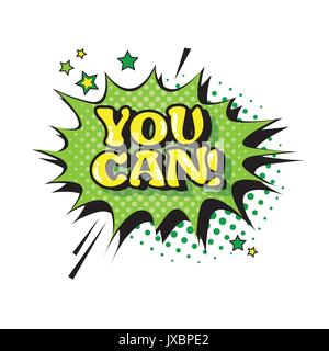 Comic Speech Chat Bubble Pop Art Style You Can Expression Text Icon Stock Vector