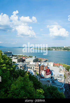Overlook over the Saint Lawrence river, Quebec City, Quebec, Canada Stock Photo