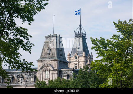 Towers of Parliament Building, Quebec City, Quebec, Canada Stock Photo