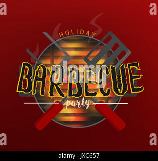 Barbecue Party Invitation card Stock Photo - Alamy