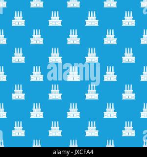 Large oil refinery pattern seamless blue Stock Vector