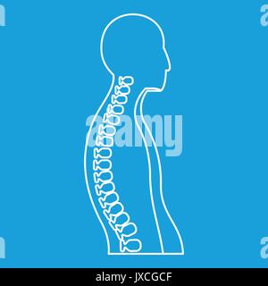 Human spine icon, outline style Stock Vector