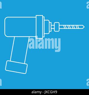 Medical drill icon, outline style Stock Vector