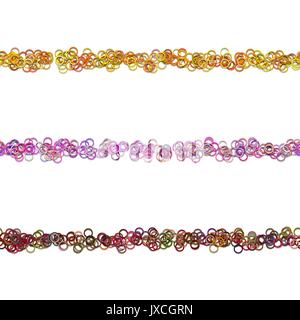 Random circle pattern text divider line design set from rings - repeatable vector graphic design elements Stock Vector