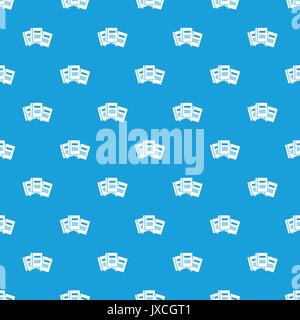 Three books with bookmarks pattern seamless blue Stock Vector