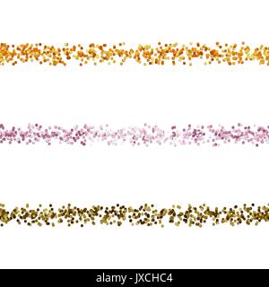 Seamless dot pattern page divider line design set - vector graphic decoration elements from colored circles Stock Vector