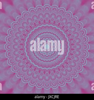 Abstract psychedelic mandala fractal background - circular vector pattern design from concentric oval shapes Stock Vector