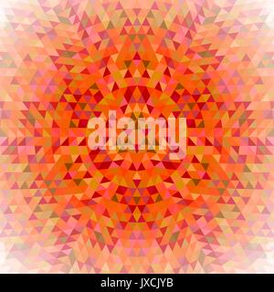 Round triangle kaleidoscope mandala background - symmetrical vector pattern design from colored triangles Stock Vector