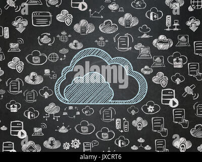 Cloud computing concept: Cloud on School board background Stock Photo