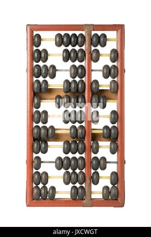 old chinese abacus isolated on white background Stock Photo