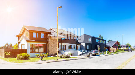 Chilean upper middle class neighborhood in Valdivia Stock Photo