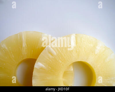 Sliced of pineapple on white background Stock Photo
