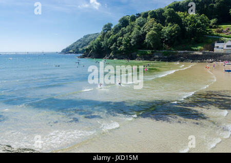 Low tide at North Sands beach in Salcombe, Devon Stock Photo